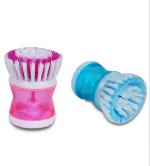 QinPin Easy Refill Soap Dispensing Brush for Kitchen Sink & Bathroom Cleaning, Featuring Durable Non-Scratch Bristles and Ergonomic Handle (Pack of 2)