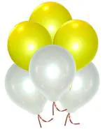 Grand Shop White, Yellow Rubber Toy Balloons