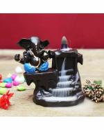 Beckon Venture - Multicolor Handicrafted Smoke Ganesha Water Fountain Backflow Incense Burner With 10 Smoke Backflow Incense Cones In Incense Sticks For Home