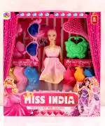 KiddyBuddy - Baby's Little World Miss India Doll Lt. Pink With Accessories - Height 27 cm (Colour may vary)