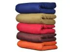 GOYAL'S Plain Fleece Single Bed All Season Blanket/Comforter/Dohar 250 Thread Count - 55x88 Inch, Blue, Brown, Maroon, Rust, Olive (Pack of 5)