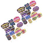 Kuber Industries Party Photo Props | Cardboard Cupcake Picks |Decorations Supplies for Farewell | Birthday Party | Theme Cupcake Topper | 28 Pieces | PP-8038 F | Multicolor