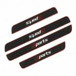 HUUSO 4 Pcs Sports Car Door Sill Plate Protectors, PVC Soft Rubber Car Front Rear Door Entry Guards, Sill Scuff Cover Panel Step Protector Compatible with Mahindra Bolero Neo
