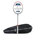 Li-Ning Boys And Girls Navy, Red Carbon Fibre Air Force 77 G2 Fiber Strung Badminton Racket With Full Cover