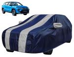 MOCKHE Car Cover Compatible Urban Cruiser Hyryder with Mirror Pocket, Water Resistant, Triple Stitched, Hyryder Car Cover- Navy Silver