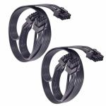 AdzMozi Cable8 Pin Male to Dual PCIe 2X 8 Pin 6 2 Male Power Cable 60CM 20CM for Corsair Modular Power Supply 8Pin Male to Dual 8Pin Male - Pack of 2