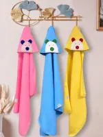 Oyo Baby Hooded Baby Blankets for Newborn Babies A/C Blanket Wrapping Blanket for Babies (0 to 24 Months, Pack of 3 -(Pink, Blue & Yellow)