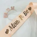 SPECIALYOU.IN Baby shower decoration items | Golden Mom to be Sash and Headband | Mom to be crown | Maternity Photoshoot props | Baby Shower gifts | Baby shower props | Baby shower kit - 2 pcs