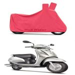Bull Rider Red Polyester Two Wheeler Cover For Suzuki Access