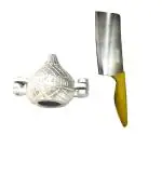 Urban buy Aluminium Gujiya Mould With Wooden Handle Meat Chapper and Multicolour, Pack of 2