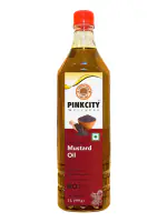 Pinkcity Wellness Pure Kachi Ghani Mustard Oil 1 L | Wood Pressed | 1 Litre Bottlle