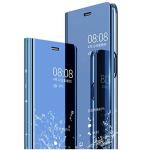 TRIFTY Blue Polycarbonate S-View Mirror Stand Flip Cover for Vivo S1/Z1X|MOBILE COVER|COVER|BACK COVER|MOBILE CASE|FLIP COVER