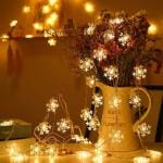 Homeleven Snow Flake String Led Light for Indoor Outdoor Decoration Light for Home Decoration Party Birthday Diwali Christmas Valentine Gift Home Decoration Light (3 Meter Warm White)