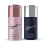 Signature Combo Autre and Amour Perfume Body Spray - 250 ml each| For Men & Women|Premium Long lasting Fragrance |Nice for ocassional or casual wear|Combo Set Autre and Amour