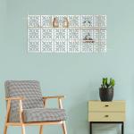 WallWear Plastic Finish Acrylic Sticker | 3D Decorative Mirror Wall Sticker | Flexible Sticker (18 Border Silver) Mirror for Wall