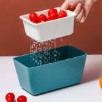 SURKHAMART Food Container Set, Double-Layer Fruit Drain Basket Creative Fruit Vegetable Washing Colander Snacks Nuts Serving Trays Household Kitchen Accessory