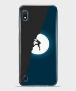 BHAI COVER Samsung Galaxy A10 Multicolor Polycarbonate White Moon Silhouette Stylish Designer 3D Printed Mobile Phone Back Cover