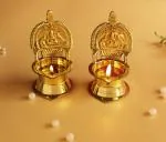 BulkySanta Pure Brass Kamakshi Deep | Kamatchi vilakku | Kamakshi Devi Oil Lamp Stand (Pack of 2)