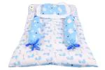 Toddylon New Born Baby Bedding Set Cradle Mattress with Super Soft Pillow and Bolsters