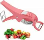 Shivalay Pink 2 In 1 Plastic Veg Cutter Pack Of 1