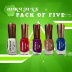 Orimes Affair Nail Polish High Shine & Plump Finish, 100% Vegan & No Cruelty(Pack Of 5)