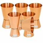 Prisha India Craft Double Side copper Jigger Shots Peg,Jiggers - 30ml& 60ml,set of 6