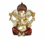 Kartique Contemporary Abstract Brass Ganesh Idol - Medium 9 inch