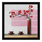 ArtX Multicolor Floral Vase Framed Wall Art Painting 13 X 13 Inch