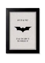 Blue Nexus Batman Famous Quotes Why do we Fall Wall Poster with Wall Frame Room Art Painting Collection A4 size 10x13