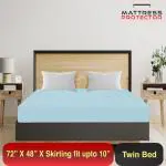Mattress Protector Blue Bed Protector for Single Bed 72 x 48 inch