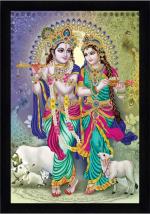 Indianara Radha Krishna Without Glass Framed Art Painting for room decor Digital Reprint 13 inch x 10 inch Painting (Without Frame)