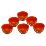 Caffeine Brown Ceramic Dessert Bowl (Set Of 6p)