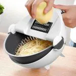 SHIV ONLINE STORE 10 in 1 Multifunctional Vegetable Fruits Cutter/Slicer Shredder with Rotating Drain Basket