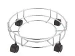 WELLCOOK Stainless Steel Gas Cylinder Trolley Easily Movable Stand with Wheels/Gas Trolley/LPG Cylinder Stand/Water Bottle Trolley/Flower Pot Stand