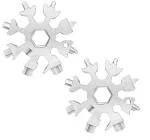 HUENISH 18-in-1 Steel Snowflake Multi-Tool Keychain Screwdriver Bottle Opener Tool (CH-1801, Silver) (Pack of 2)