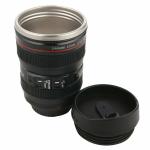 TENEZA Lens Camera Shaped Cups with Lid Mugs Tea Cup Travel Vacuum Flasks Novelty Gifts Glasses(Black Colour, 1 pc)