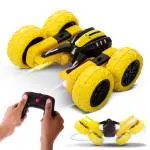 Baybee Double Sided Rechargeable Remote Control Car for Kids, 4WD Stunt RC Cars with 360 Degree Spin, Flip, Twist, Climbing | Racing Remote Control Car Toys for Kids 5+Years Boy Girl (Yellow)