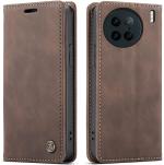 Excelsior Premium Retro PU Leather Wallet Flip Case Cover for Vivo X90 Pro 5G (Coffee)