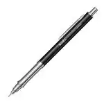Scrikss Pro-S 0.7mm Mechanical Lead Pencil | Black Barrel | Brass Body | Push Mechanism | Mini Eraser Included | Chrome Plated Grip with Linear Anti-Slip Pattern