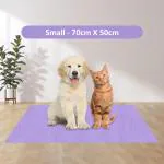 AMORITE Pet Mat for Dogs Cats Puppy Durable Washable Waterproof Pet Dry Sheet Lightweight and Portable Training Pads for Dogs (Size- 70 x 50 Cm, Small, Violet)