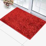 Kuber Industries Red Velvet Shaggy Doormat
