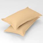 Gharsaaz Striped Self Peach Pillow Covers Set of 2