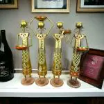 GHAR DECOR INDIA Metal Handpainted Wrought Four Lady Worker | showpieces Ladies Doll Figurine Statue Decorative Items | Show Pieces for Home Decor Stylish Living Room,T-Light Stand
