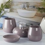 Kookee Ceramic Bathroom Accessories Set of 4, Modern Ceramic Bath Set with Liquid Soap Dispenser and Toothbrush Holder, Bathroom Accessory Set Gift Items for Home (5753)