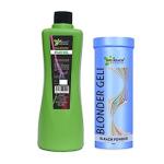 Bio-Reach Hair Color Cream Developer, 1000 ml With Blonder Powder, 500 g (Combo Of 2)