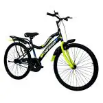 Ralley Gold WIND 26T Premium City Bike with In-Built Carrier | Non Gear Cycle for Adults (Black/Green)