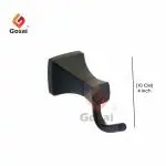 GOSAI Stainless Steel Matt Black Finish Premium Bathroom Accessories Pyramid Rob Hook | Bathroom Hooks | Cloths Hook for Bathroom or Home | Hooks for Hang Bathroom Things