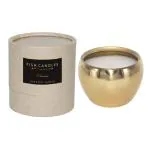 Fish Brand - Coconut Scented Premium Wax Candle Metallic Queen (White, 30 Hours Burning)