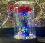 KHANGEMBAM ENTERPRISES Valentine Day Gift for Girlfriend and Boyfriend, Husband Wife - Romantic Miniature Showpiece with Wooden Base Light for Wedding Anniversary Home Decor Living Room Gifts Items