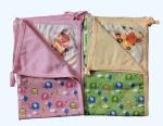 Maalove Combo of Soft Cotton Baby Bath Towel/Wrapper for 0-2 years Baby with Printed Waterproof Bed Protector Sheet Green & Pink Pack of 2